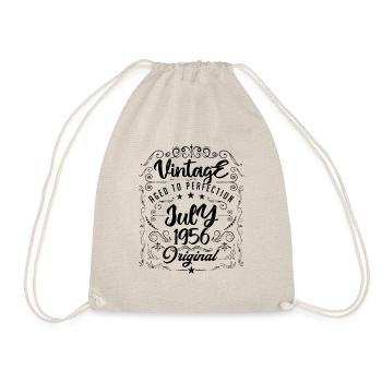 Vintage Born in July 1956 Anniversary July - Drawstring Bag - nature - Front