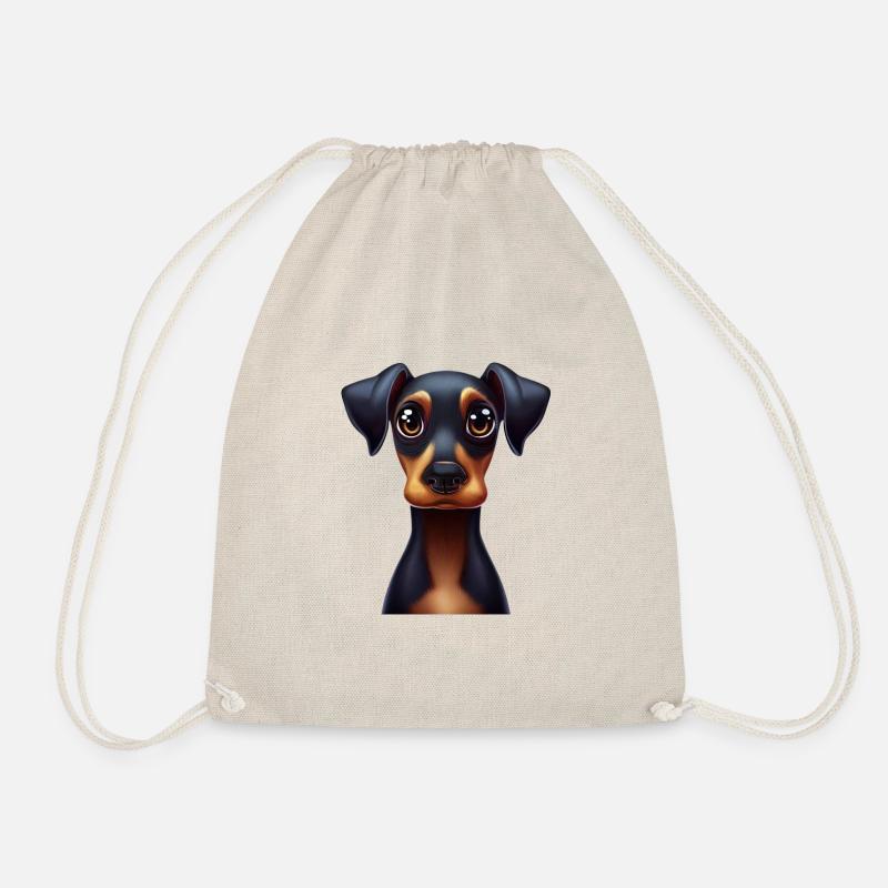 Verspieltes Dobermann-Pinscher-Design - Turnbeutel - Natur
