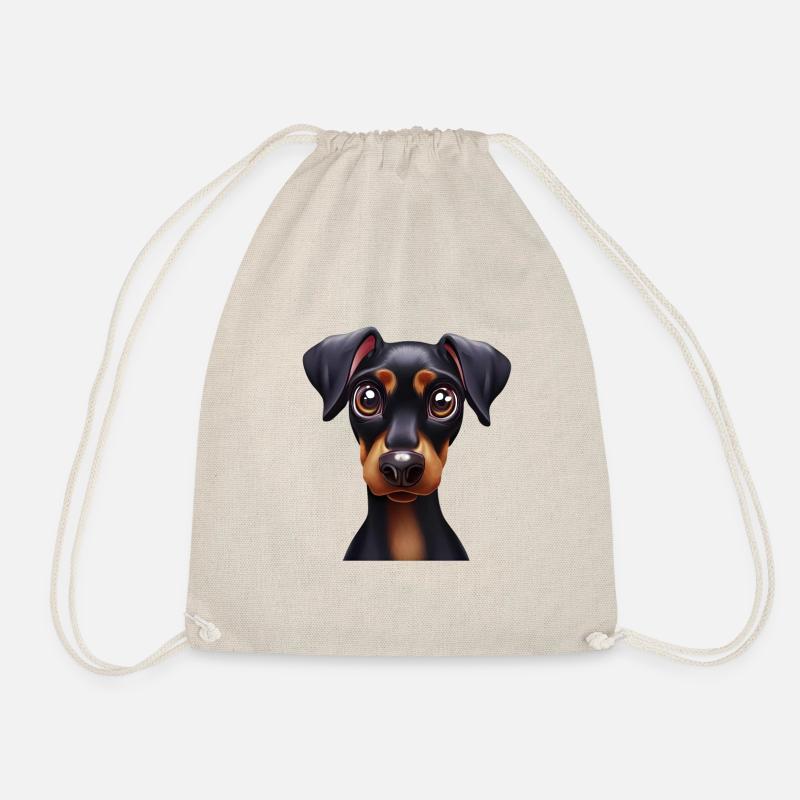 Charming Doberman Pinscher Art - Drawstring Bag - nature