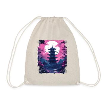 Sakura Cherry Blossom Tree dans un temple Vaporwave - Sac de sport léger - nature - Devant