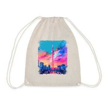 Ästhetischer japanischer Skytree Tokyo Vaporwave Sight - Turnbeutel - Natur - Vorne
