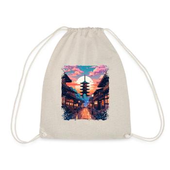 Japon Alpes japonaises Takayama Village Vaporwave - Sac de sport léger - nature - Devant