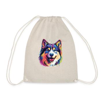 Alaskan Malamute Dog Colorful Painted - Drawstring Bag - nature - Front