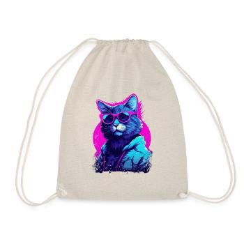 Vaporwave Aesthetic Cat portant des lunettes de soleil - Sac de sport léger - nature - Devant