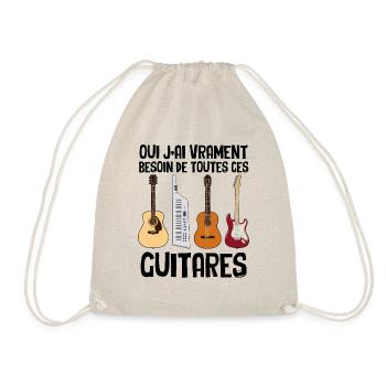 Toutes Ces Guitares Humour Guitariste - Sac de sport léger - nature - Devant