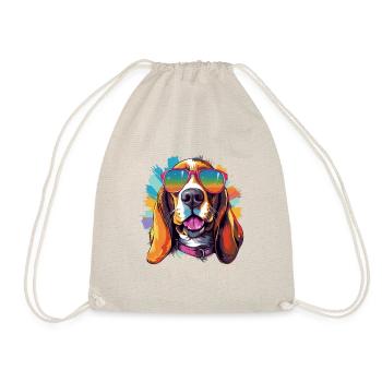 Chien de basset coloré avec lunettes de soleil amoureux des chiens - Sac de sport léger - nature - Devant