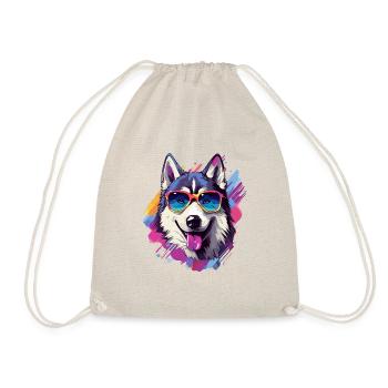 Husky coloré d’Alaska avec des lunettes de soleil Dog Lover - Sac de sport léger - nature - Devant