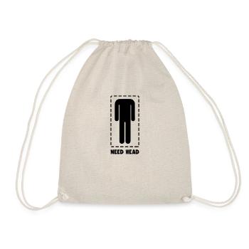 Funny Need Head Joke Headless Man Gag Humor - Drawstring Bag - nature - Front