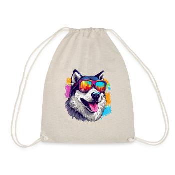 Husky coloré d’Alaska portant des lunettes de soleil - Sac de sport léger - nature - Devant