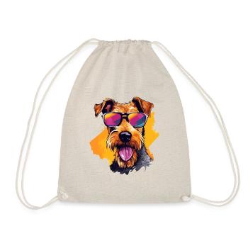 Airedale Terrier coloré portant des lunettes de soleil - Sac de sport léger - nature - Devant