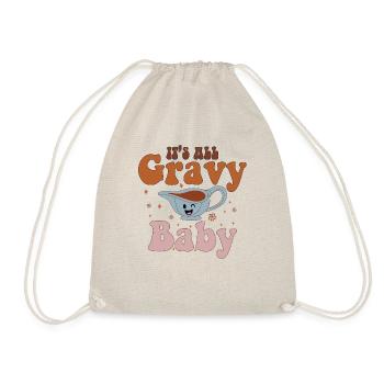 Retro Its All Gravy Baby Vintage Fall Thanksgiving - Drawstring Bag - nature - Front