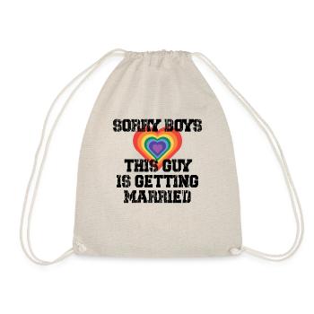 Sorry Boys This Guy Is Getting Married Gay - Drawstring Bag - nature - Front
