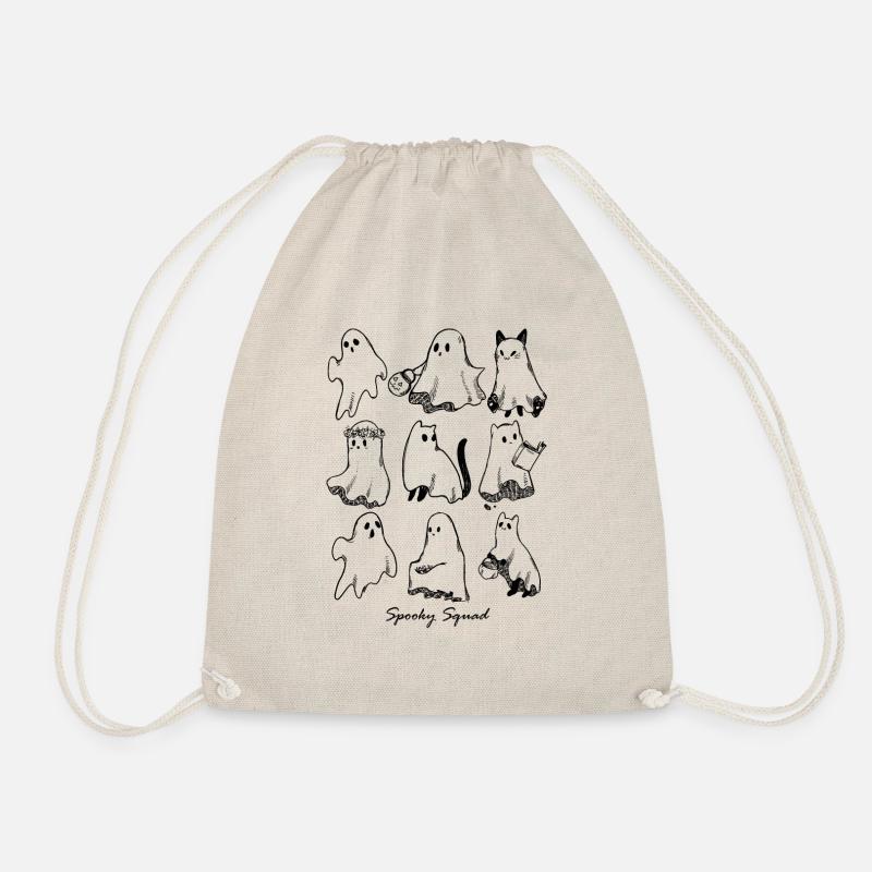 Retro Geist Halloween Süß Katze - Turnbeutel - Natur
