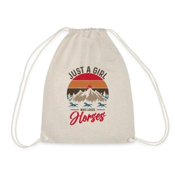 Geschenk für Pferdeliebhaber Nur ein Mädchen, das Pferde liebt - Turnbeutel - Natur - Vorne