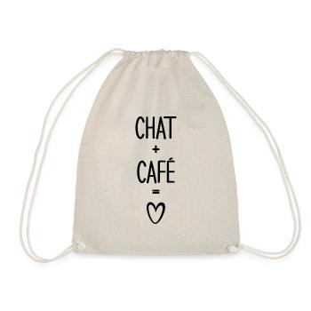 Chat Café Drôle Femme Cadeau Amateur De Café - Sac de sport léger - nature - Devant