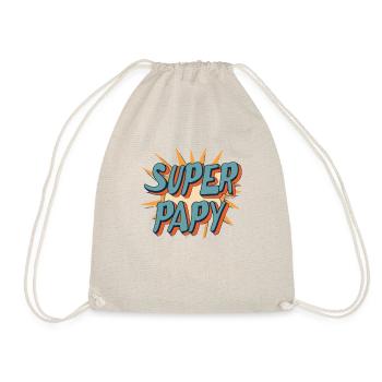 Super Papy Meilleur Grand Père Cadeau Papi Vintage - Sac de sport léger - nature - Devant