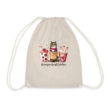 Cute little Coffee and my NorwegianForest Cat Coff - Drawstring Bag - nature - Front