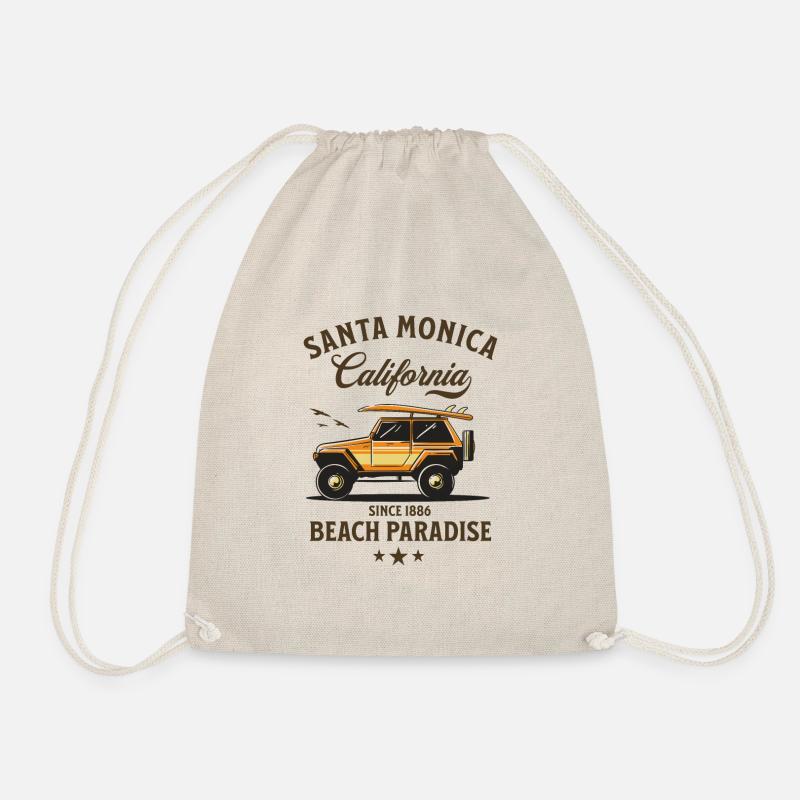 Santa Monica California Beach Paradise - Drawstring Bag - nature