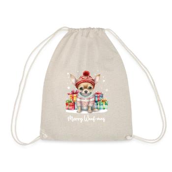 Chihauhau Chien Joyeux Woofmas Noël - Sac de sport léger - nature - Devant