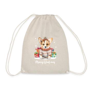 Corgi chien joyeux Woofmas Noël - Sac de sport léger - nature - Devant