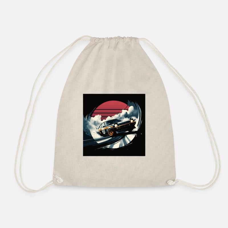 Japanese style car, JDM - Drawstring Bag - nature