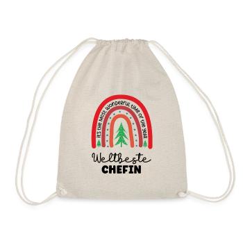 Weltbeste Chefin Beste Vorgesetzte Xmas Kollegin - Turnbeutel - Natur - Vorne