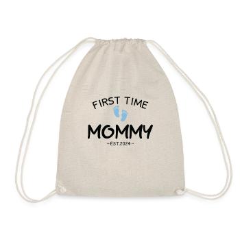 First time Great Aunt 2024 New Baby For Auntie To - Drawstring Bag - nature - Front