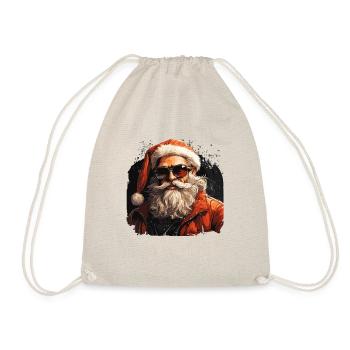 Funny cool Santa Claus with sunglasses - Drawstring Bag - nature - Front