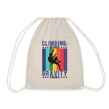 Climbing: Because gravity sucks - Drawstring Bag - nature - Front