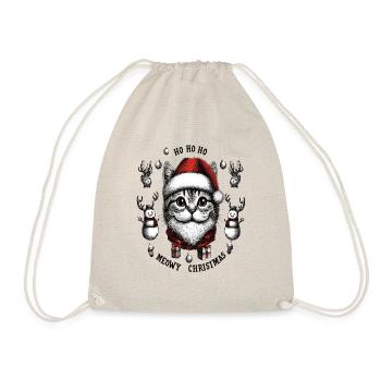 Cat as Santa Claus, Meowy Christmas - Drawstring Bag - nature - Front