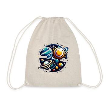 Space design with planets and stars - Drawstring Bag - nature - Front