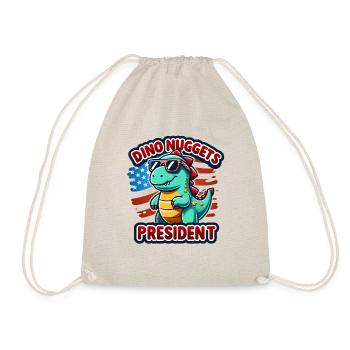 Dino Nuggets Präsident American USA Dinosaurier - Turnbeutel - Natur - Vorne