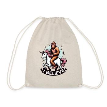Bigfoot Ich glaube Sasquatch Reiten Fantasy Einhorn - Turnbeutel - Natur - Vorne