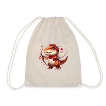 Amor T-Rex Valentinstag Dinosaurier Liebespfeil - Turnbeutel - Natur - Vorne
