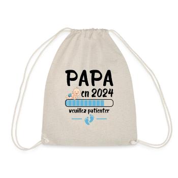 Cadeau Papa Annonce Grossesse Futur Père 2024 - Sac de sport léger - nature - Devant