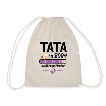 Cadeau Tata Annonce Grossesse Future Tante 2024 - Sac de sport léger - nature - Devant