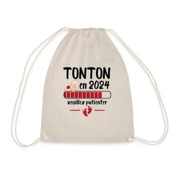 Cadeau Tonton Annonce Grossesse Futur Oncle 2024 - Sac de sport léger - nature - Devant