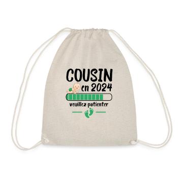 Cadeau Cousin Annonce Grossesse Futur Cousin 2024 - Sac de sport léger - nature - Devant