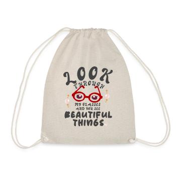 brilliant glasses positive - Drawstring Bag - nature - Front