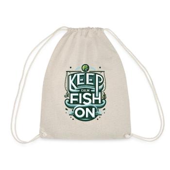 Entspannendes "Keep calm and fishing on"-Angler-Design - Turnbeutel - Natur - Vorne