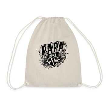 Papa Herzschlag 2024 - Vatertags-Geschenk - Turnbeutel - Natur - Vorne