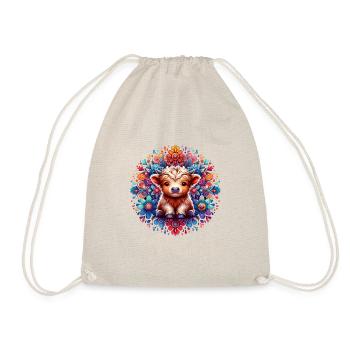 Highland Cow - Magical Meadow - Drawstring Bag - nature - Front