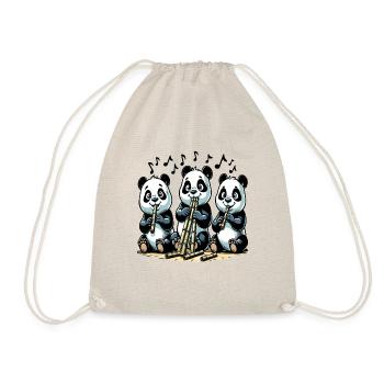 Pandas at the Bamboo Flute Concert - Drawstring Bag - nature - Front