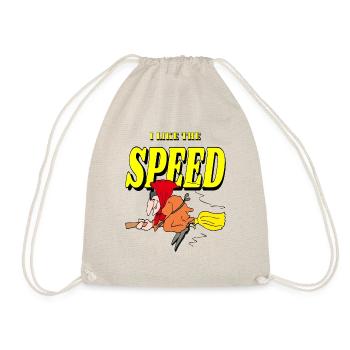 A witch rides a broom - Drawstring Bag - nature - Front