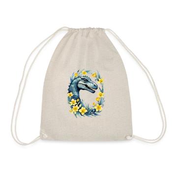 Trex Dinosaur Daffodils - Drawstring Bag - nature - Front