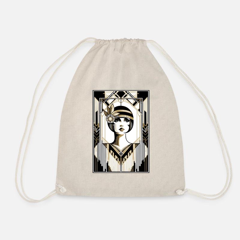 Elegant 1920s Flappers - Drawstring Bag - nature