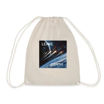 Retro Style Poster Space Travel "Leave Earth" - Drawstring Bag - nature - Front