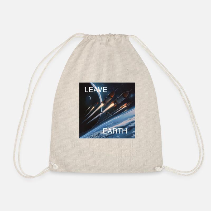 Retro Style Plakat Raumfahrt „Leave Earth“ - Turnbeutel - Natur
