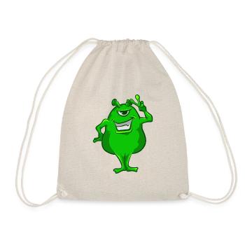 Vert Alien Main Signe De Paix T-Shirt Mignon One-Eyed - Sac de sport léger - nature - Devant