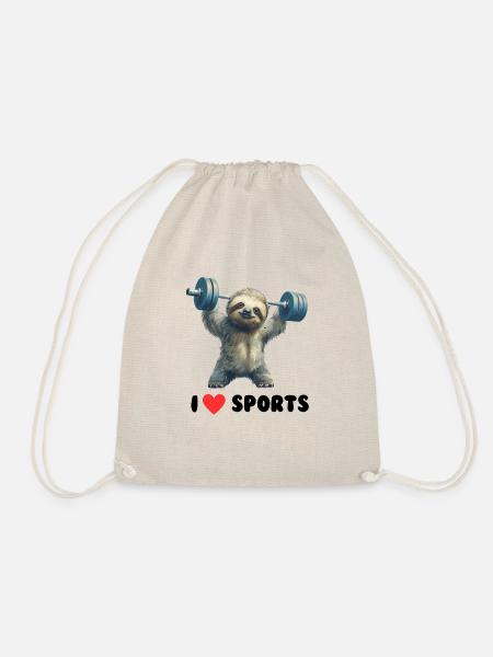 Faultier Sport Witziger Spruch Chillen Sofa - Turnbeutel - Natur